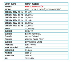 400V 15 KVAR KONDANSATÖR - 2